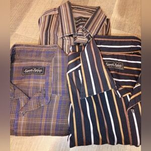Kenneth Roberts Platinum,100% Cotton,Mens Button Up Shirts,Lot Of 3 Size M